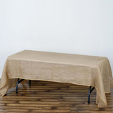 60"x126" Natural Rustic Burlap Rectangle Tablecloth, Boho Chic Jute Table Linen