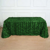 90x156inch Green 3D Leaf Petal Taffeta Fabric Rectangle Tablecloth