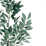 2 Bushes | 42inch Frosted Green Artificial Beech Leaf Branch, Faux Plant#whtbkgd