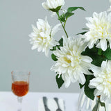 30" Tall Ivory Artificial Dahlia Silk Flower Stems, Faux Floral Spray