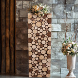 36inch Natural Wooden Slices Pillar Prop Pedestal Stand, Rustic Farmhouse Wood Riser Rectangular