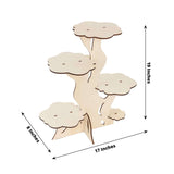 v5-Tier Natural Laser Cut Wooden Tree Tower Cupcake Dessert Stand