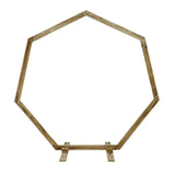 7ft Wooden Wedding Arch, Heptagonal Rustic Photography Backdrop Stand#whtbkgd