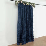 8ftx8ft Navy Blue 3D Leaf Petal Taffeta Fabric Event Curtain Drapery