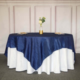 90inch Accordion Crinkle Taffeta Table Overlay - Navy Blue