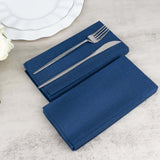 20 Pack | Navy Blue Soft Linen-Feel Airlaid Paper Dinner Napkins