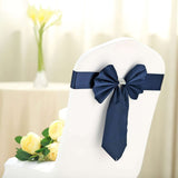 5 Pack | Navy Blue | Reversible Chair Sashes with Buckle | Double Sided Pre-tied Bow Tie Chair Bands | Satin & Faux Leather