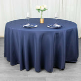 120inch Navy Blue 200 GSM Seamless Premium Polyester Round Tablecloth