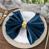 5 Pack | Navy Blue Premium Sheen Finish Velvet Cloth Dinner Napkins