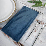 5 Pack | Navy Blue Premium Sheen Finish Velvet Cloth Dinner Napkins