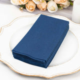 20 Pack | Navy Blue Soft Linen-Feel Airlaid Paper Dinner Napkins