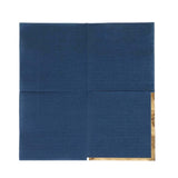 50 Pack Navy Blue Disposable Cocktail Napkins with Gold Foil Edge#whtbkgd