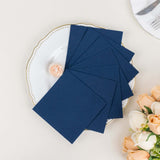 20 Pack | Navy Blue Soft Linen-Feel Airlaid Paper Cocktail Napkins, Highly Absorbent Disposable