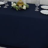 90x132inch Navy Blue Fire Retardant Tablecloth, Seamless Premium Polyester Rectangular Table Cover