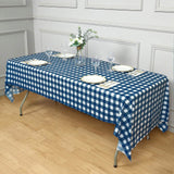 5 Pack Navy Blue Checkered Rectangle Plastic Table Covers, 54x108inch PVC Waterproof Disposable