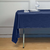 5 Pack Navy Blue Rectangle Plastic Table Covers, 54inchx108inch PVC Disposable Tablecloths