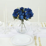 2 Pack 12inch Navy Blue Silk Assorted Peony Flower Arrangements, Artificial Floral Bouquets