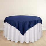 70" Navy Blue Premium Scuba Wrinkle Free Square Table Overlay, Scuba Polyester Table Topper