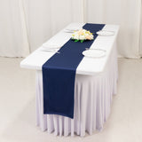 Navy Blue Premium Scuba Polyester Table Runner, Wrinkle Free Table Linen