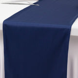 Navy Blue Premium Scuba Polyester Table Runner, Wrinkle Free Table Linen