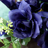 12 Bushes | Navy Blue Artificial Premium Silk Blossomed Rose Flowers | 84 Roses