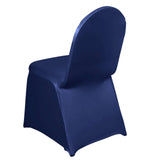 Navy Blue Spandex Stretch Fitted Banquet Slip On Chair Cover - 160 GSM