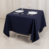 70"x70" Navy Blue Cotton Blend Square Tablecloth