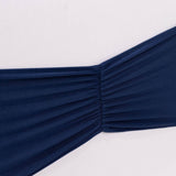 5 Pack Navy Blue Wide Ruffled Fitted Spandex Chair Sash Band