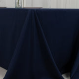 90x132inch Navy Blue Fire Retardant Tablecloth, Seamless Premium Polyester Rectangular Table Cover