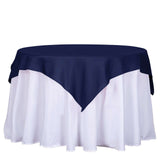 54"x54" Navy Blue Square Polyester Table Overlay