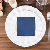 20 Pack | Navy Blue Soft Linen-Feel Airlaid Paper Cocktail Napkins, Highly Absorbent Disposable