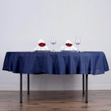 90" Navy Blue Polyester Round Tablecloth