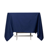 70" Navy Blue Premium Scuba Wrinkle Free Square Tablecloth, Scuba Polyester Tablecloth