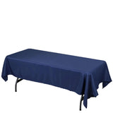 60"x126" Navy Blue Polyester Rectangular Tablecloth