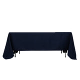 72"x120" Fire Retardant Navy Blue Tablecloth Premium Polyester Rectangular Table Cover