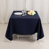 70"x70" Navy Blue Cotton Blend Square Tablecloth