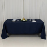 72"x120" Fire Retardant Navy Blue Tablecloth Premium Polyester Rectangular Table Cover