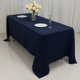 72"x120" Fire Retardant Navy Blue Tablecloth Premium Polyester Rectangular Table Cover