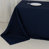 90x132inch Navy Blue Fire Retardant Tablecloth, Seamless Premium Polyester Rectangular Table Cover