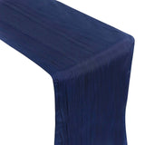 Accordion Crinkle Taffeta Table Runner - Navy Blue#whtbkgd