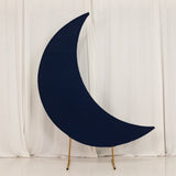 6.5ft Navy Blue Spandex Crescent Moon Chiara Backdrop Stand Cover, Custom Stretch Fitted Wedding