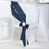 Pack of 5 | Accordion Crinkle Taffeta Chair Sashes - Navy Blue