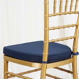 2inch Thick Navy Blue Chiavari Chair Pad, Memory Foam Seat Cushion With Ties and Removable Cover