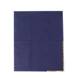 50 Pack Navy Blue Soft 2 Ply Disposable Party Napkins with Gold Foil Edge