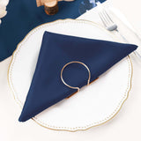 5 Pack | Navy Blue Seamless Cloth Dinner Napkins, Reusable Linen | 20inchx20inch