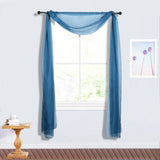 18ft | Navy Blue Wedding Arch Drapery Fabric Window Scarf Valance, Sheer Organza Linen