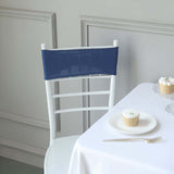 5 pack | 5"x14" Navy Blue Spandex Stretch Chair Sash with Silver Diamond Ring Slide Buckle