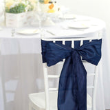 Pack of 5 | Accordion Crinkle Taffeta Chair Sashes - Navy Blue