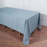 72"x120" Dusty Blue Polyester Rectangle Tablecloth, Reusable Linen Tablecloth