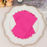 50 Pack 2 Ply Soft Fuchsia Disposable Party Napkins, Wedding Reception Dinner Paper Napkins